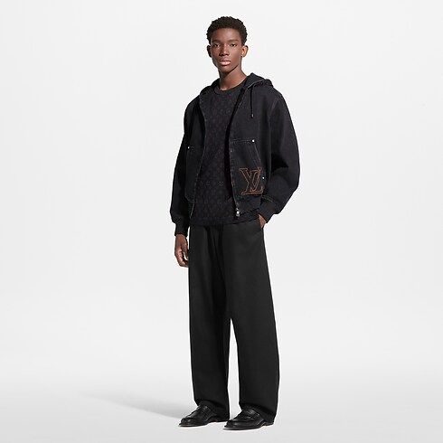 Men - LV Workwear Hooded Denim Blouson Men Ready-to-Wear All Ready-to-Wear | LOUIS VUITTON (Product zoom)