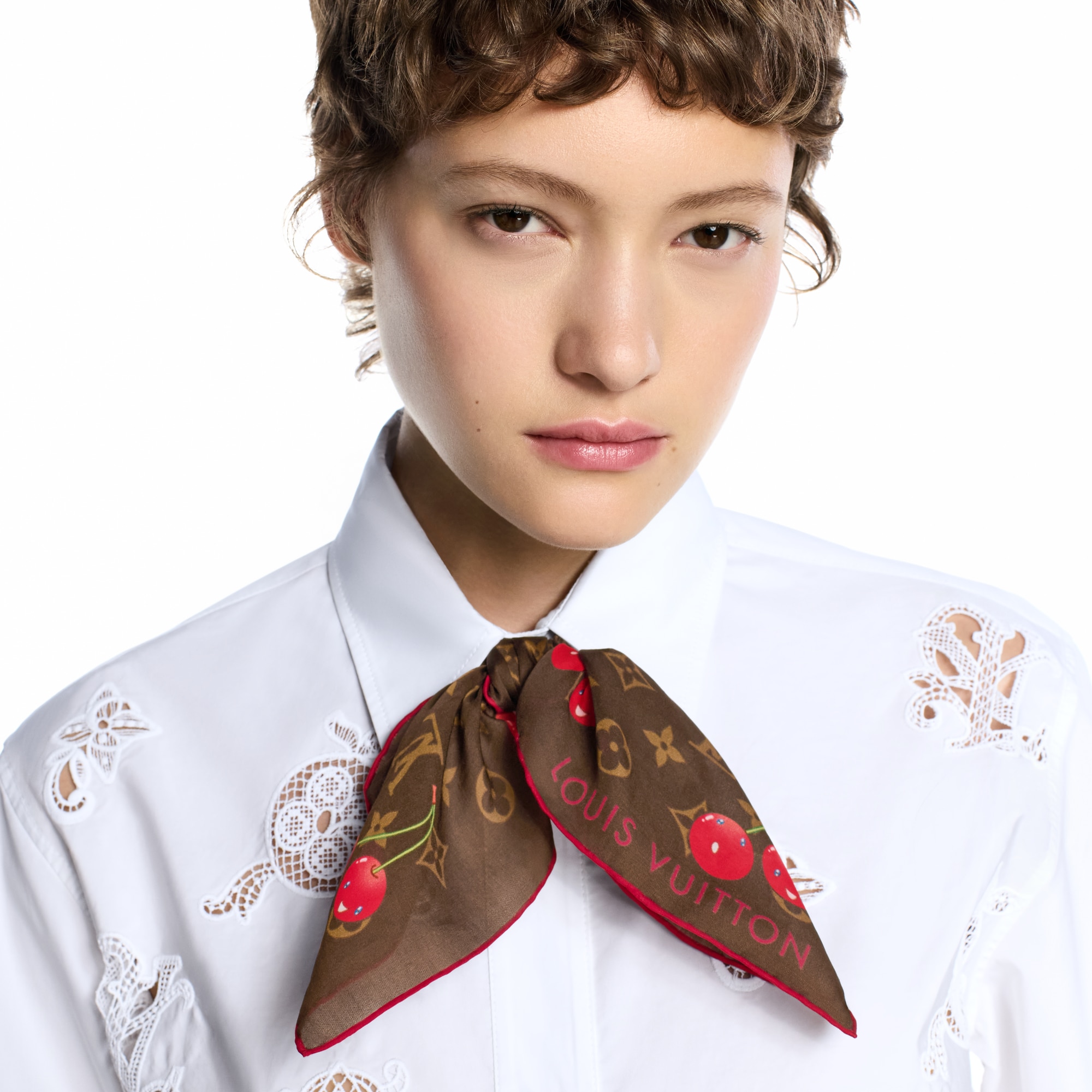 Women - LV x TM Monogram Cerise Square 55 S00 Women Accessories Silk Squares and Bandeaux | LOUIS VUITTON (Product zoom)