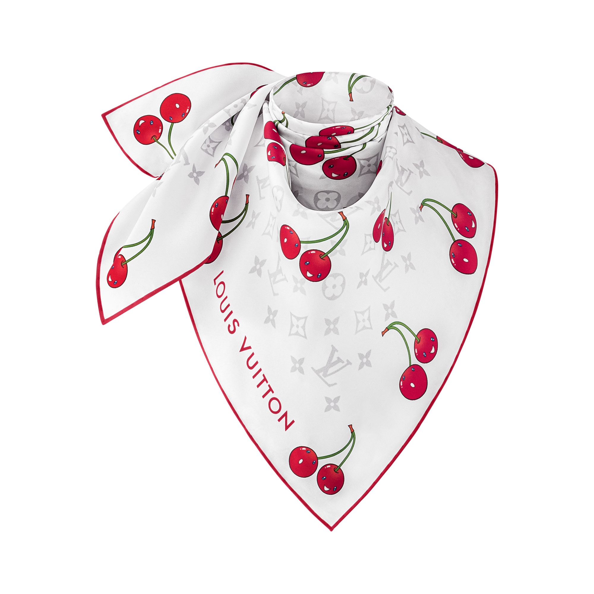 Women - LV x TM Monogram Cerise Square 90 S00 Women Accessories Silk Squares and Bandeaux | LOUIS VUITTON (Product zoom)