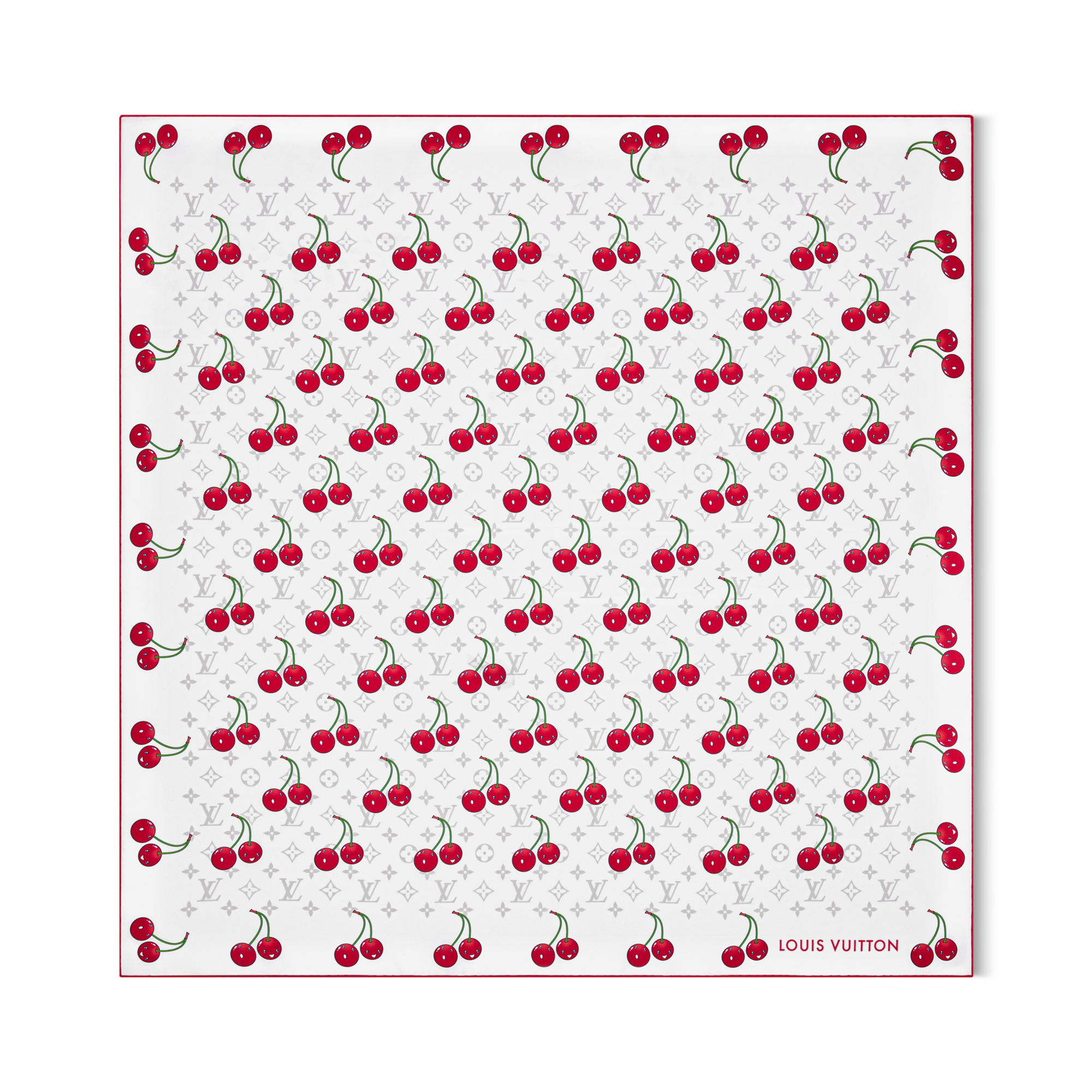 Women - LV x TM Monogram Cerise Square 90 S00 Women Accessories Silk Squares and Bandeaux | LOUIS VUITTON (Product zoom)