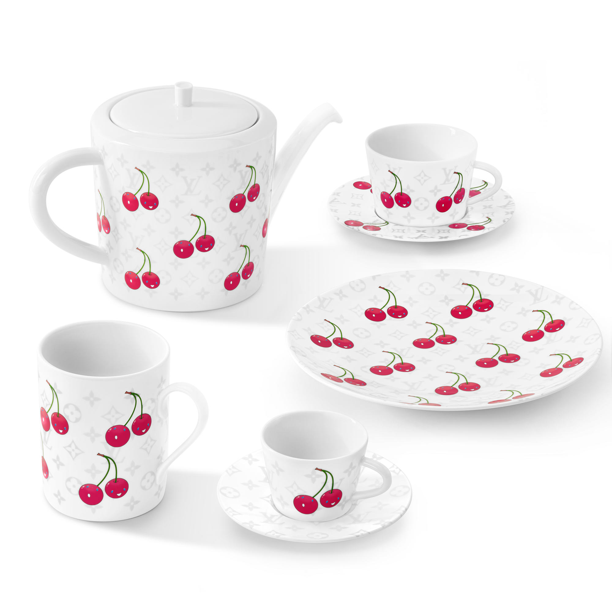 Trunks, Travel and Home - LV x TM Set of 2 Coffee Cups and Saucers Monogram Cerises Trunks, Travel and Home Home and Art of Dining Art of Dining | LOUIS VUITTON (Product zoom)