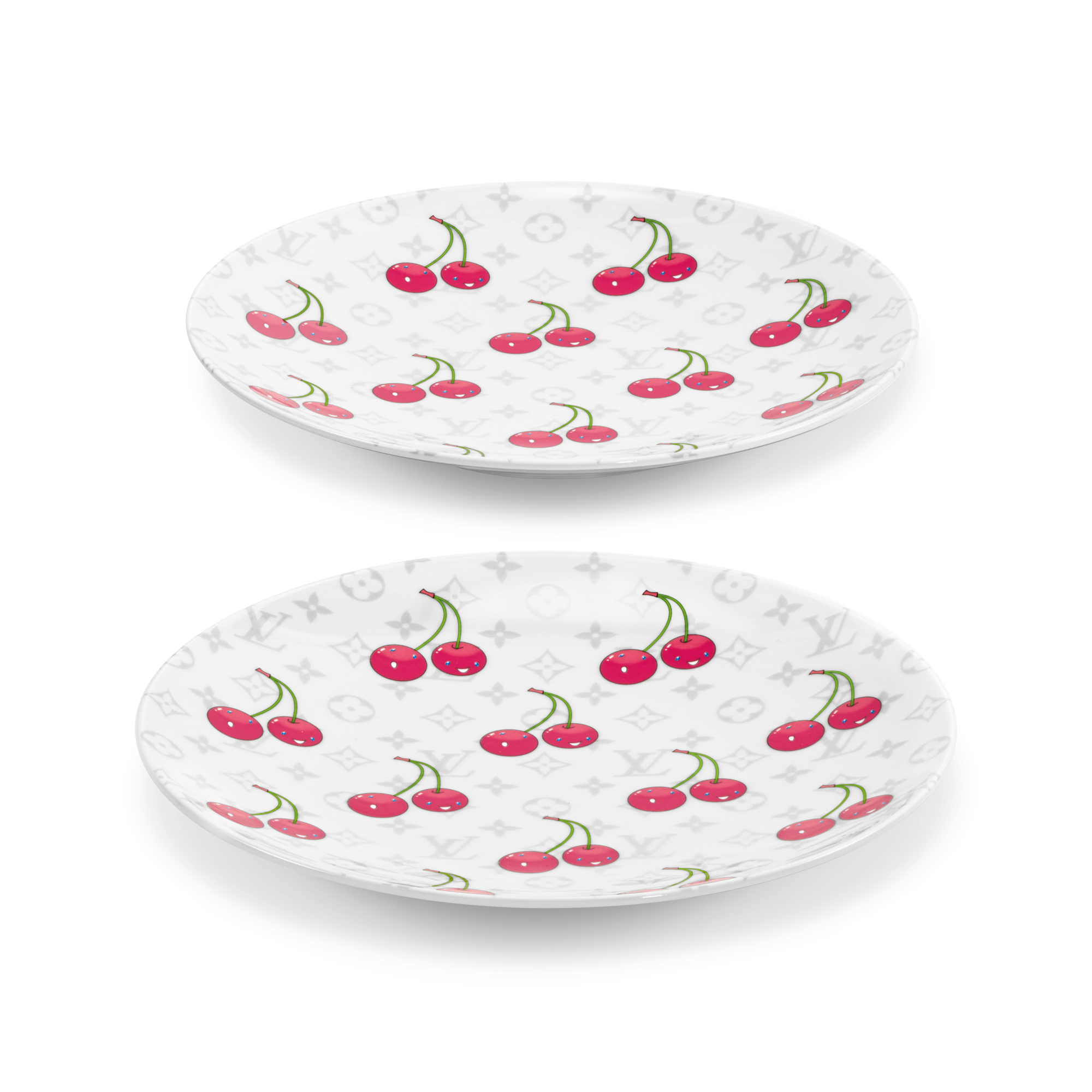 Trunks, Travel and Home - LV x TM Set of 2 Dessert Plates Monogram Cerises Trunks, Travel and Home Home and Art of Dining Art of Dining | LOUIS VUITTON (Product zoom)