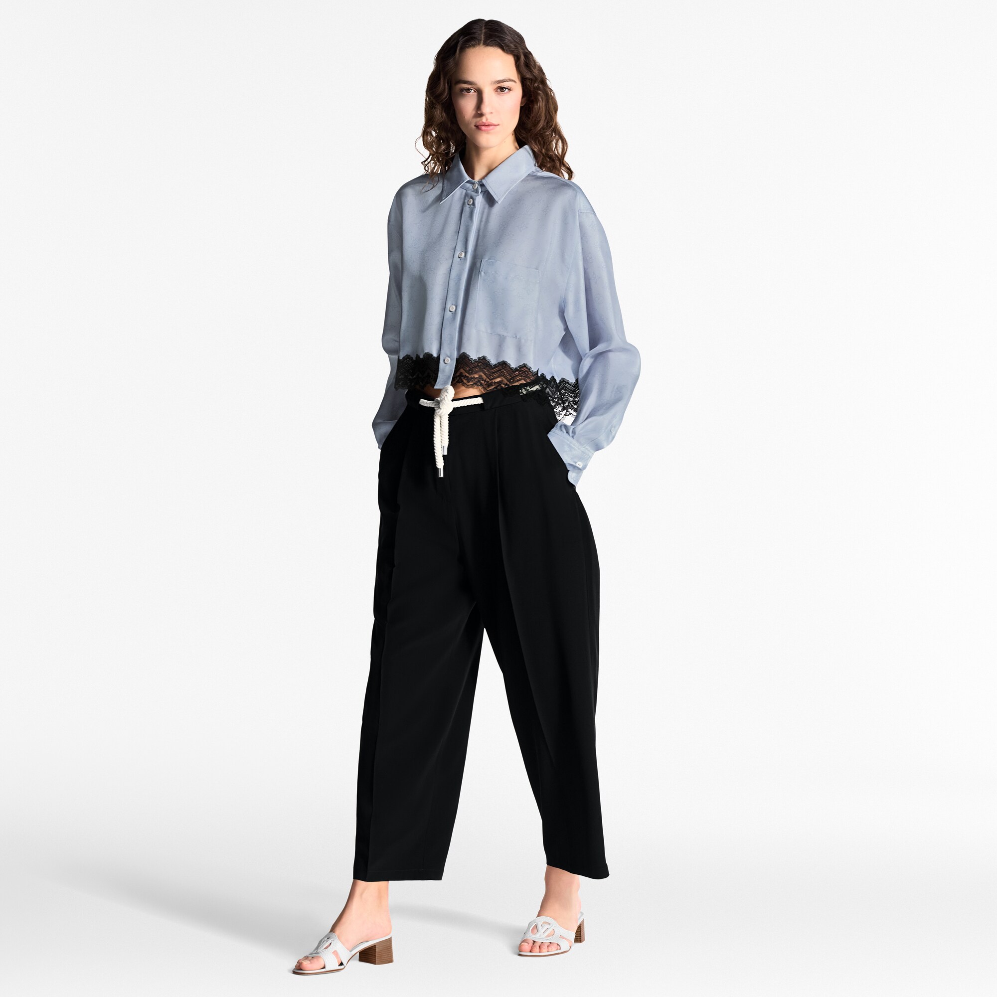 Women - Mahina Lace Trim Shirt  Women Ready-to-Wear Tops | LOUIS VUITTON (Product zoom)