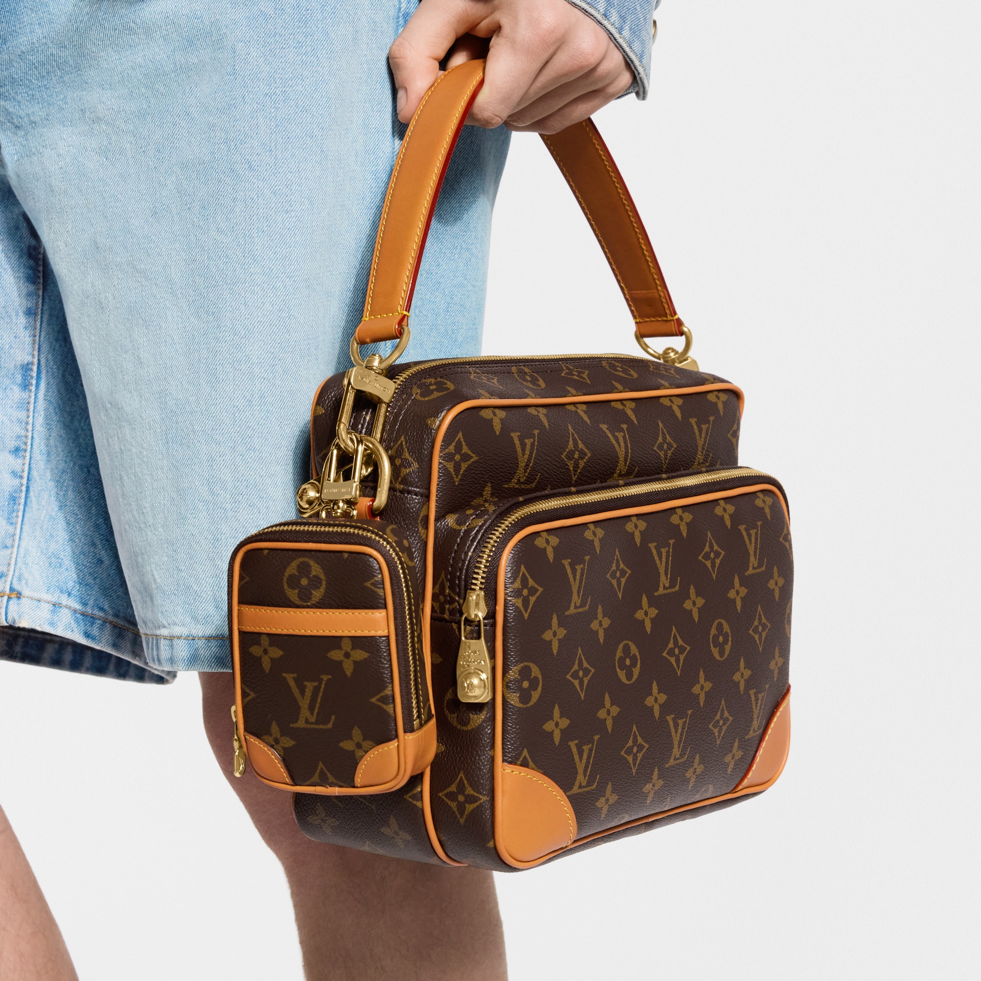 Louis Vuitton Brown Cube Bag Charm Pair with Brass Accent Exploring the Trend of LV Bag Charms | 2025 real user  main image 2
