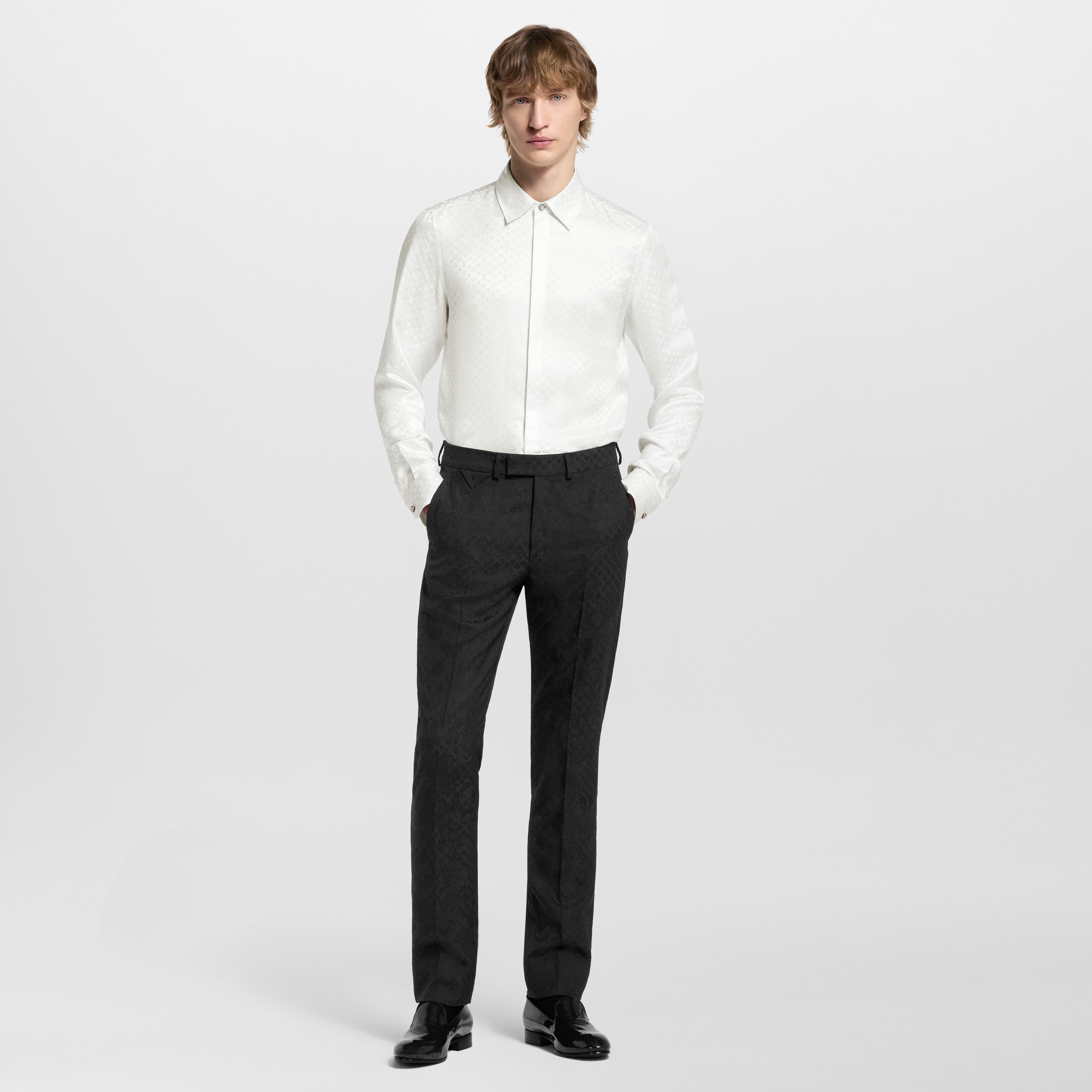 Men - Mini Monogram Silk Evening Shirt  Men Ready-to-Wear Shirts | LOUIS VUITTON (Product zoom)