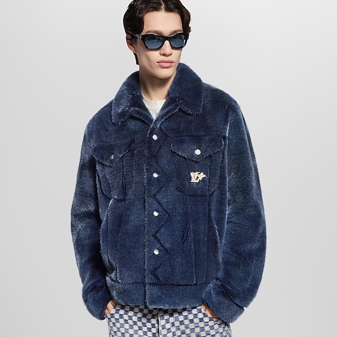 Men - Mink Denim Trucker Jacket Men Ready-to-Wear Outerwear and Coats | LOUIS VUITTON (Product zoom)