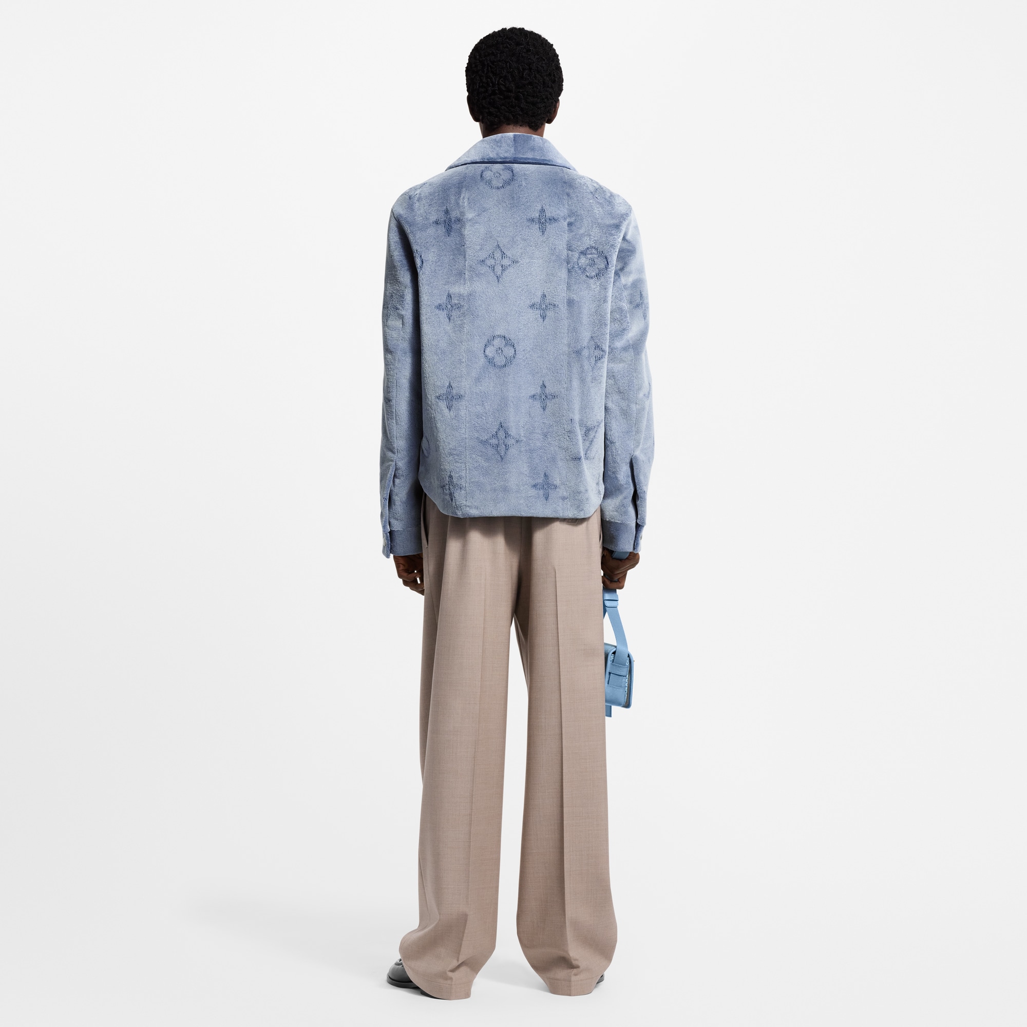 Men - Mink Perforated Monogram Overshirt  Men Ready-to-Wear Outerwear and Coats | LOUIS VUITTON (Product zoom)
