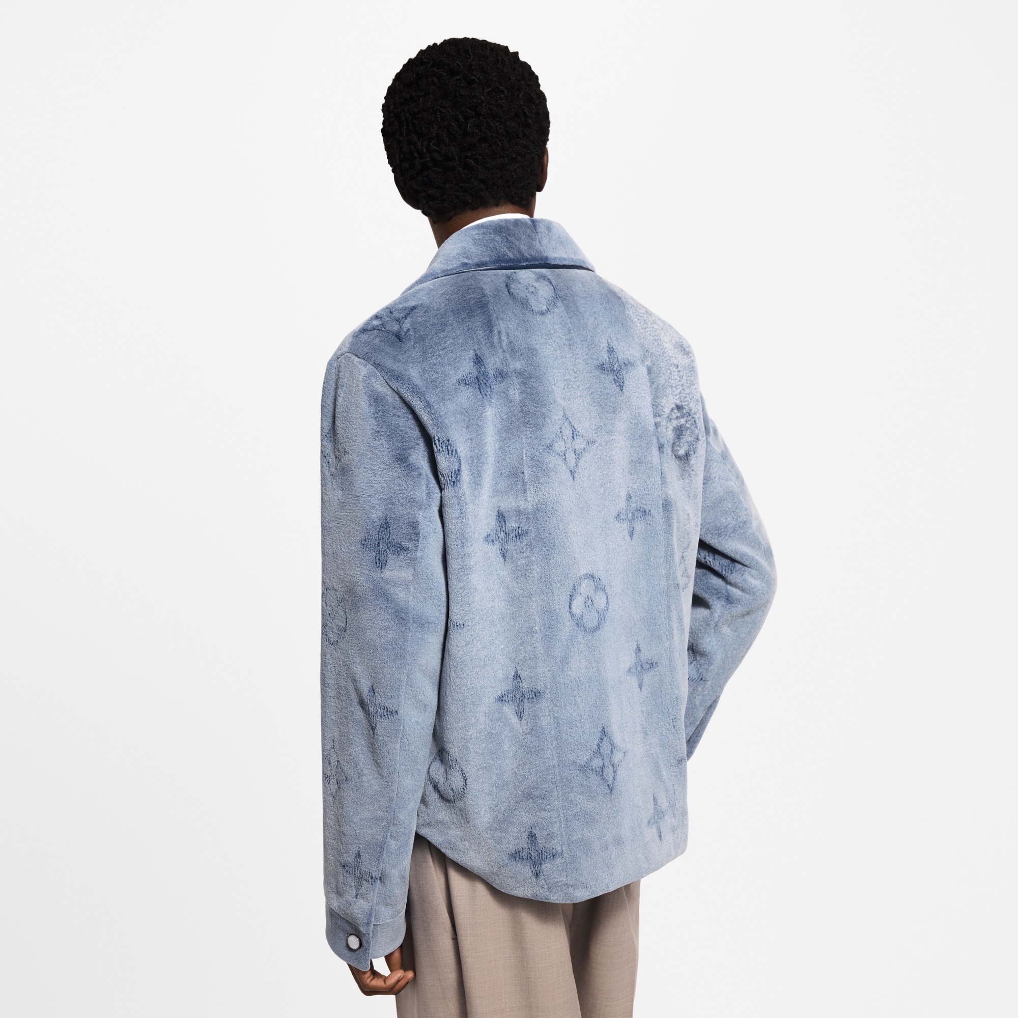 Men - Mink Perforated Monogram Overshirt  Men Ready-to-Wear Outerwear and Coats | LOUIS VUITTON (Product zoom)