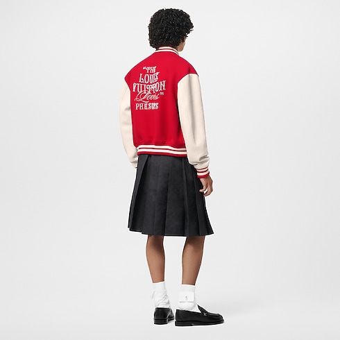 Men - Mix Leather Varsity Blouson Men Ready-to-Wear Outerwear and Coats | LOUIS VUITTON (Product zoom)