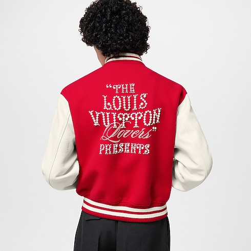 Men - Mix Leather Varsity Blouson Men Ready-to-Wear Outerwear and Coats | LOUIS VUITTON (Product zoom)