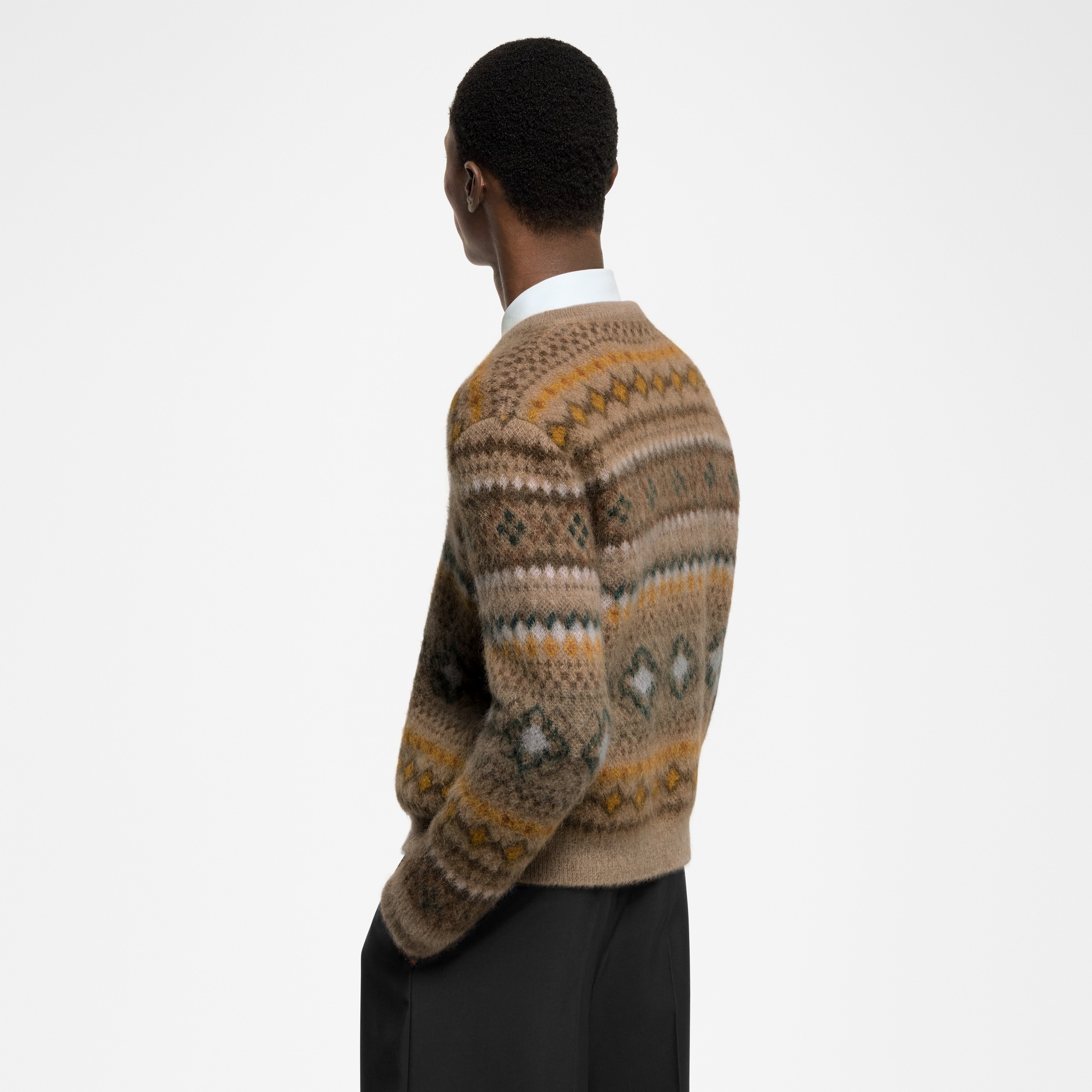 Men - Mohair Blend Fair Isle Jumper  Men Ready-to-Wear All Ready-to-Wear | LOUIS VUITTON (Product zoom)