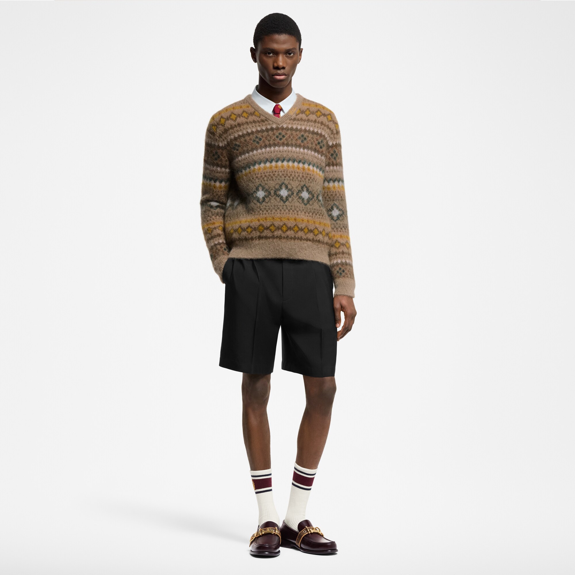 Men - Mohair Blend Fair Isle Jumper  Men Ready-to-Wear All Ready-to-Wear | LOUIS VUITTON (Product zoom)