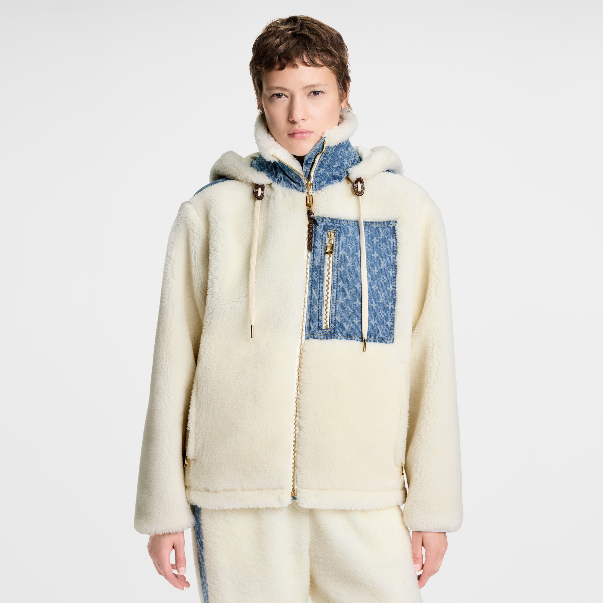 Women - Monogram Accent Fleece Jacket  Women Ready-to-Wear Coats and Jackets | LOUIS VUITTON (Product zoom)