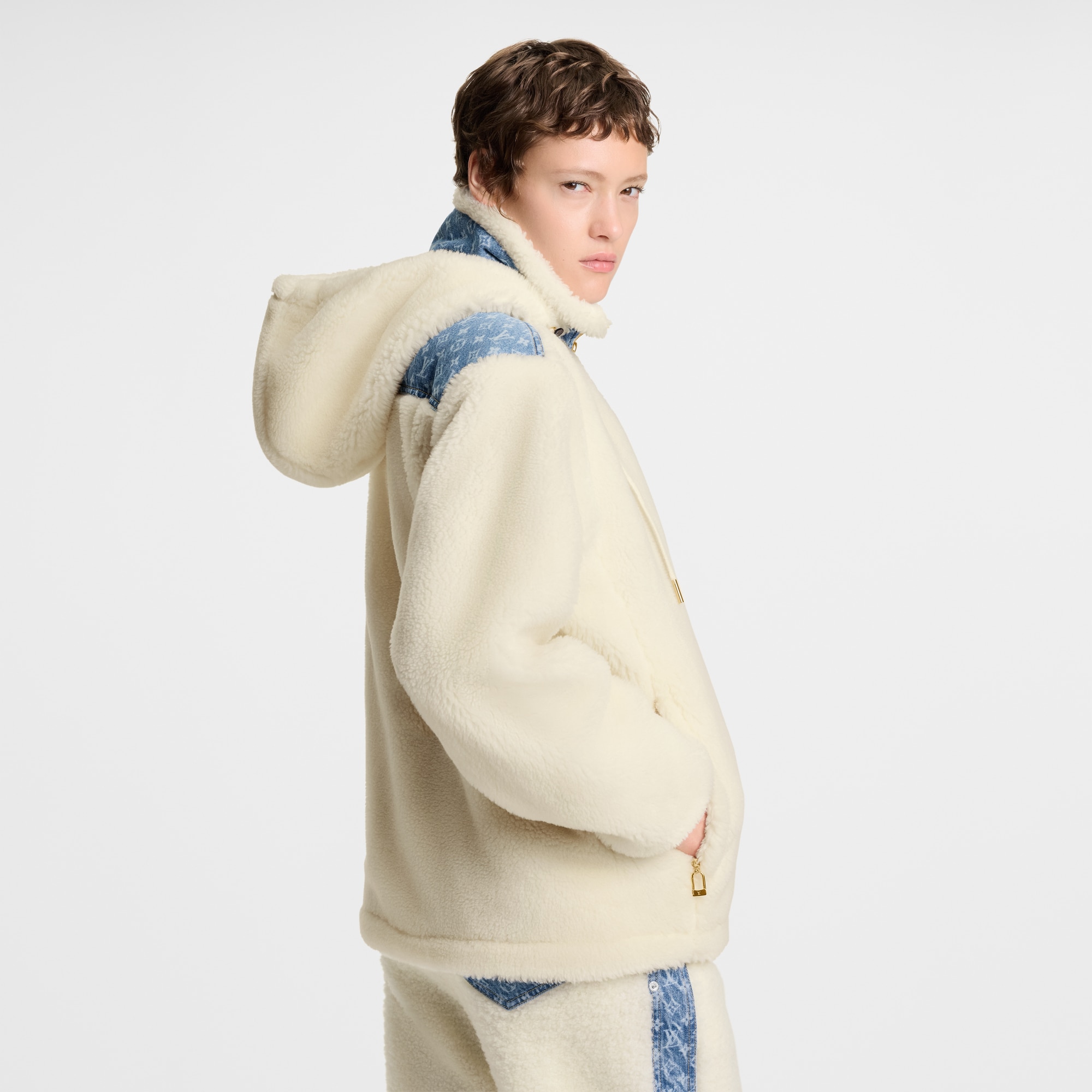 Women - Monogram Accent Fleece Jacket  Women Ready-to-Wear Coats and Jackets | LOUIS VUITTON (Product zoom)