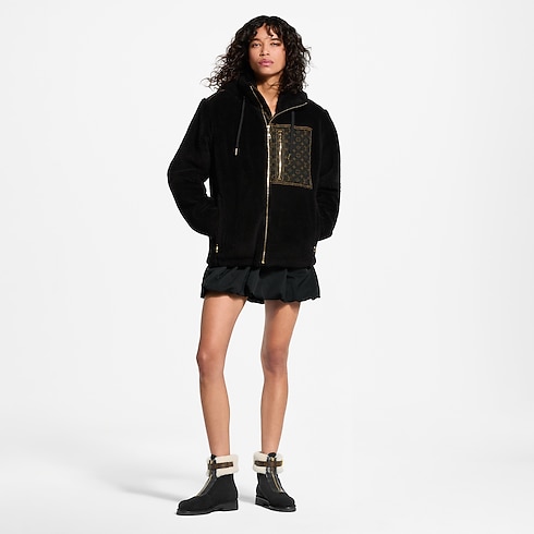 Women - Monogram Accent Fleece Jacket Women Ready-to-Wear Coats and Jackets | LOUIS VUITTON (Product zoom)
