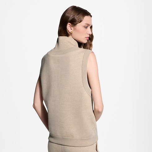 Women - Monogram Accent Half-Zip Top Women Ready-to-Wear Knitwear | LOUIS VUITTON (Product zoom)