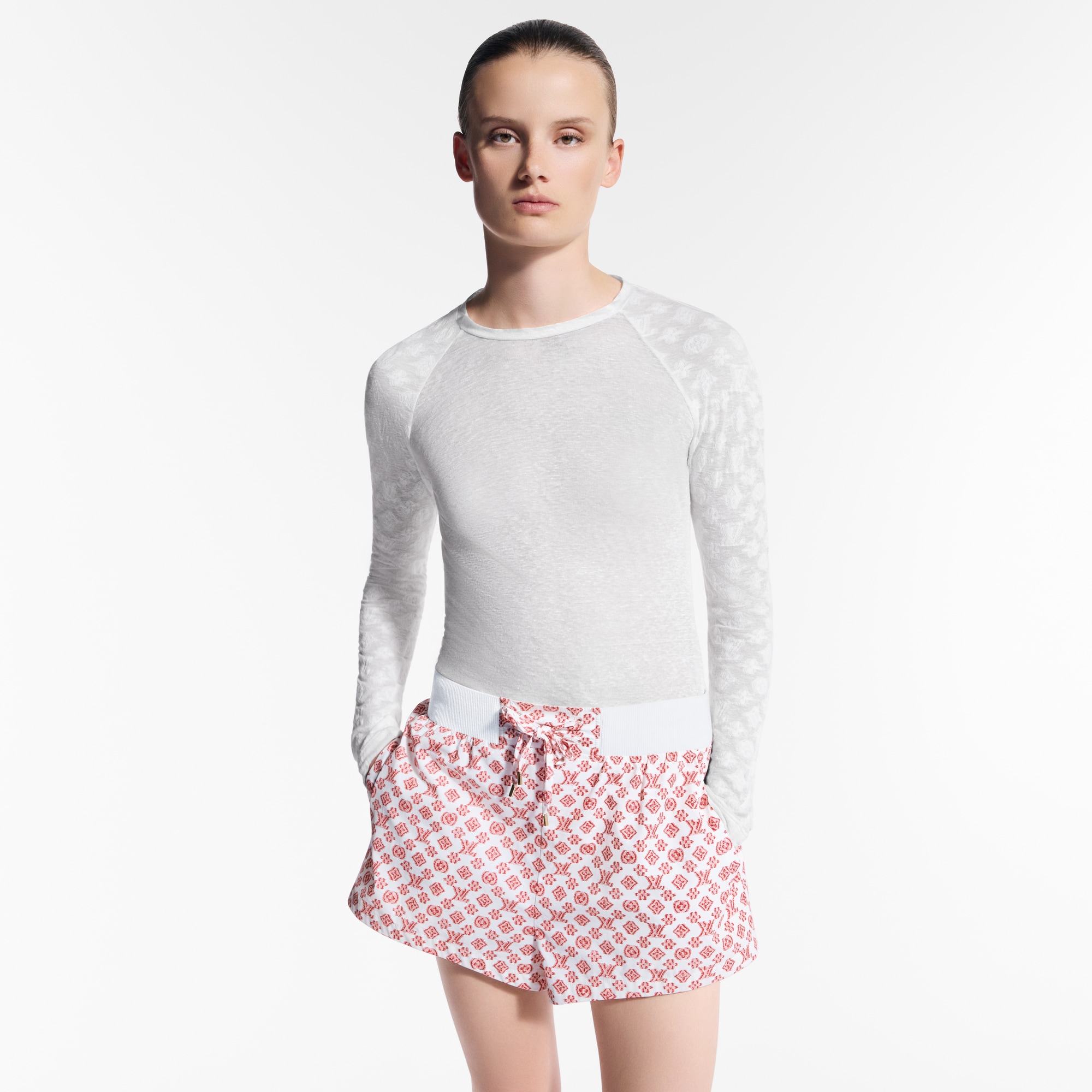 Women - Monogram Accent Long-Sleeved Top  Women Ready-to-Wear Tops | LOUIS VUITTON (Product zoom)