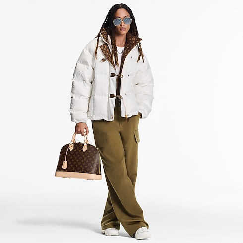 Women - Monogram Accent Pillow Puffer Jacket Women Ready-to-Wear Coats and Jackets | LOUIS VUITTON (Product zoom)