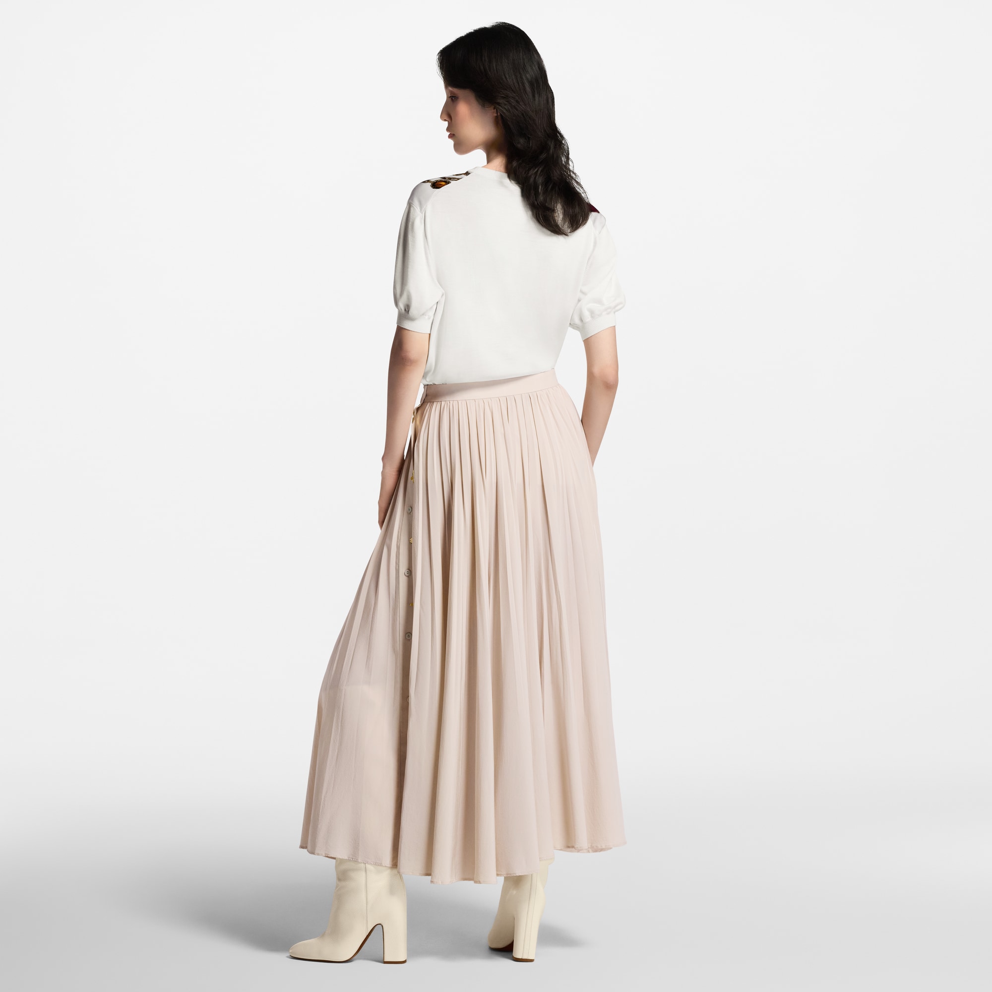 Women - Monogram Accent Pleated Skirt  Women Ready-to-Wear Skirts and Shorts | LOUIS VUITTON (Product zoom)