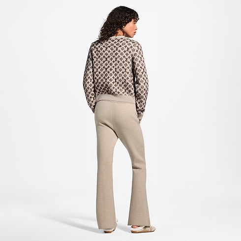 Women - Monogram Accent Split Hem Knit Trousers Women Ready-to-Wear Knitwear | LOUIS VUITTON (Product zoom)