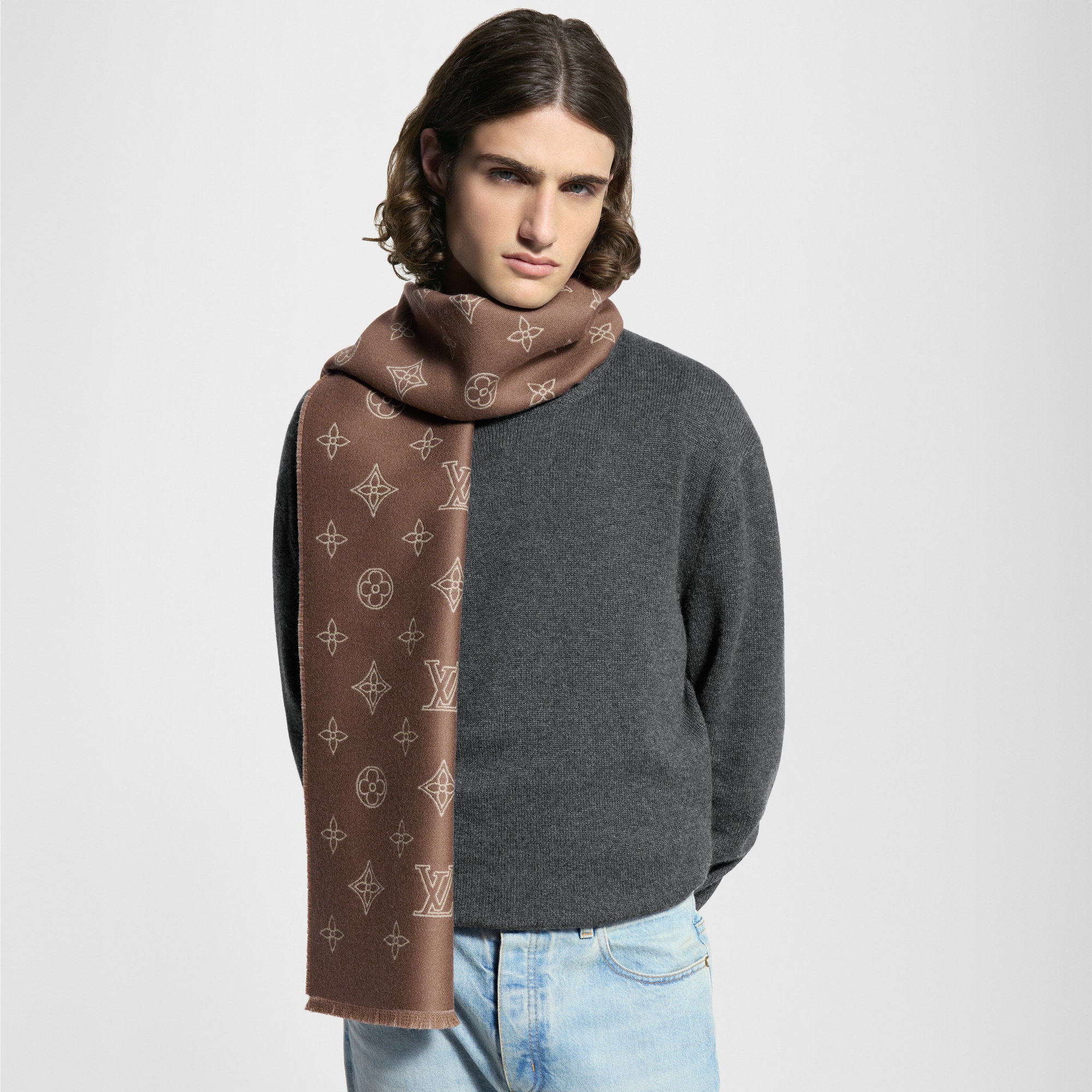 Men - Monogram Blast Scarf S00 Men Accessories Scarves | LOUIS VUITTON (Product zoom)