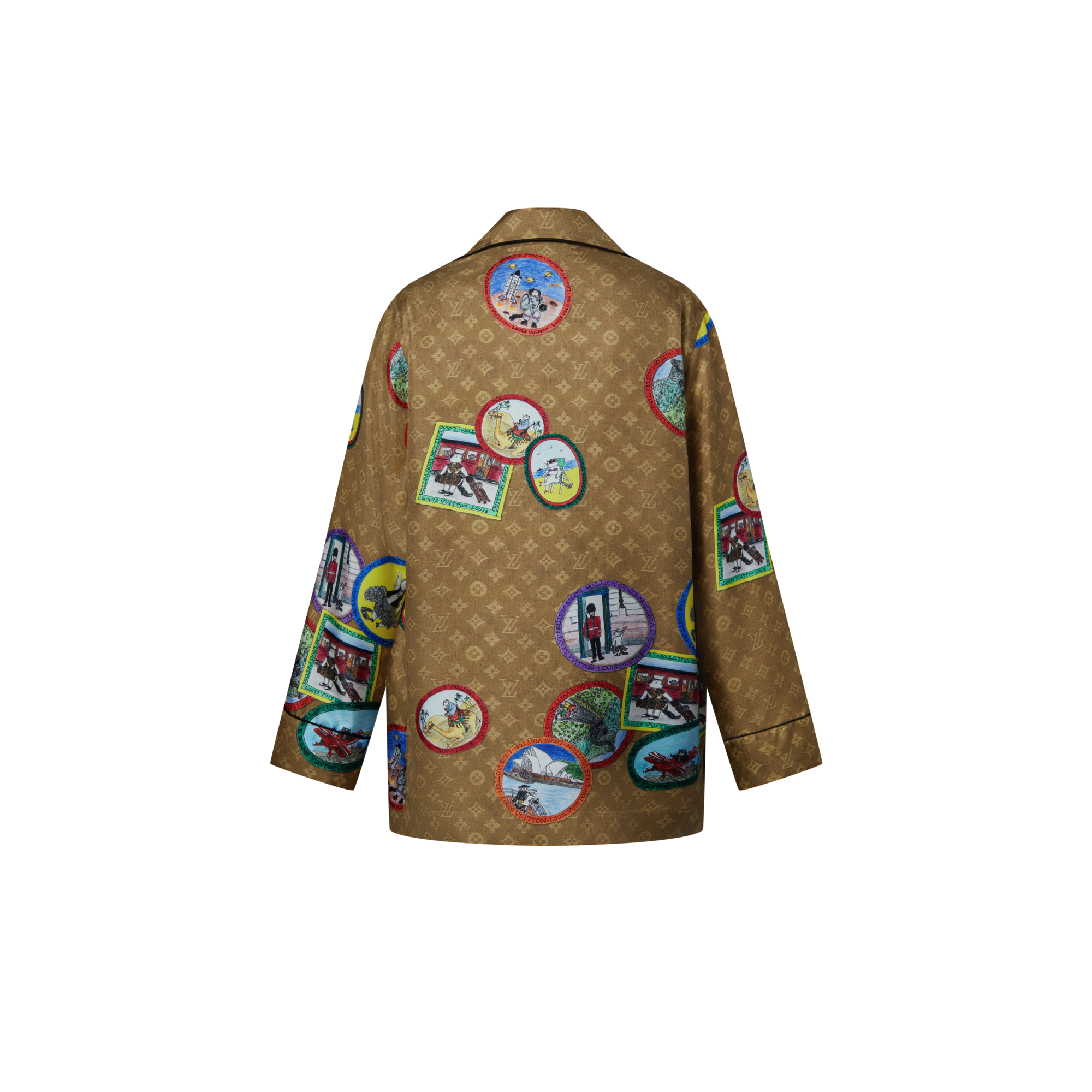 Women - Monogram Cat Stamp Pyjama Shirt  Women Ready-to-Wear Tops | LOUIS VUITTON (Product zoom)