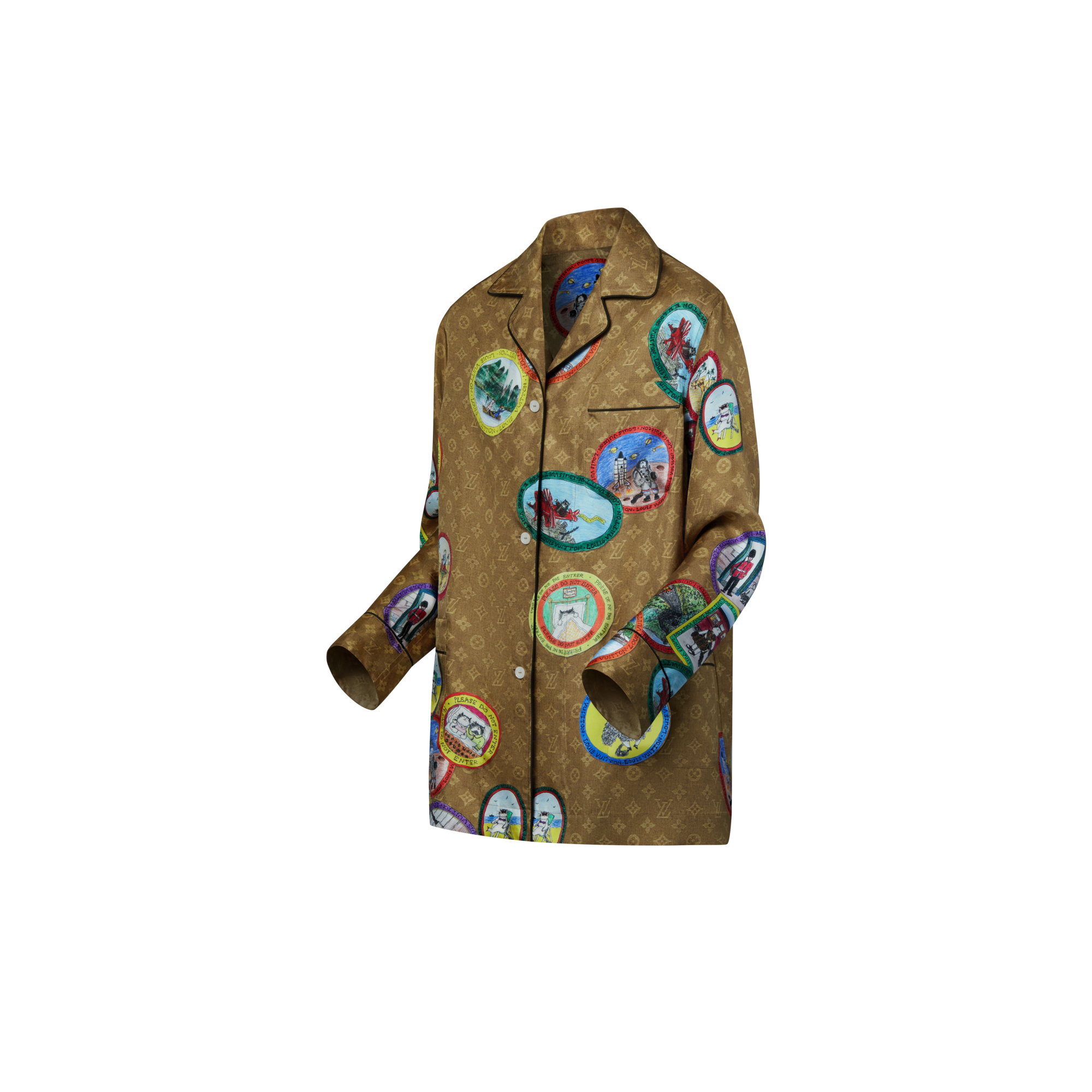 Women - Monogram Cat Stamp Pyjama Shirt  Women Ready-to-Wear Tops | LOUIS VUITTON (Product zoom)