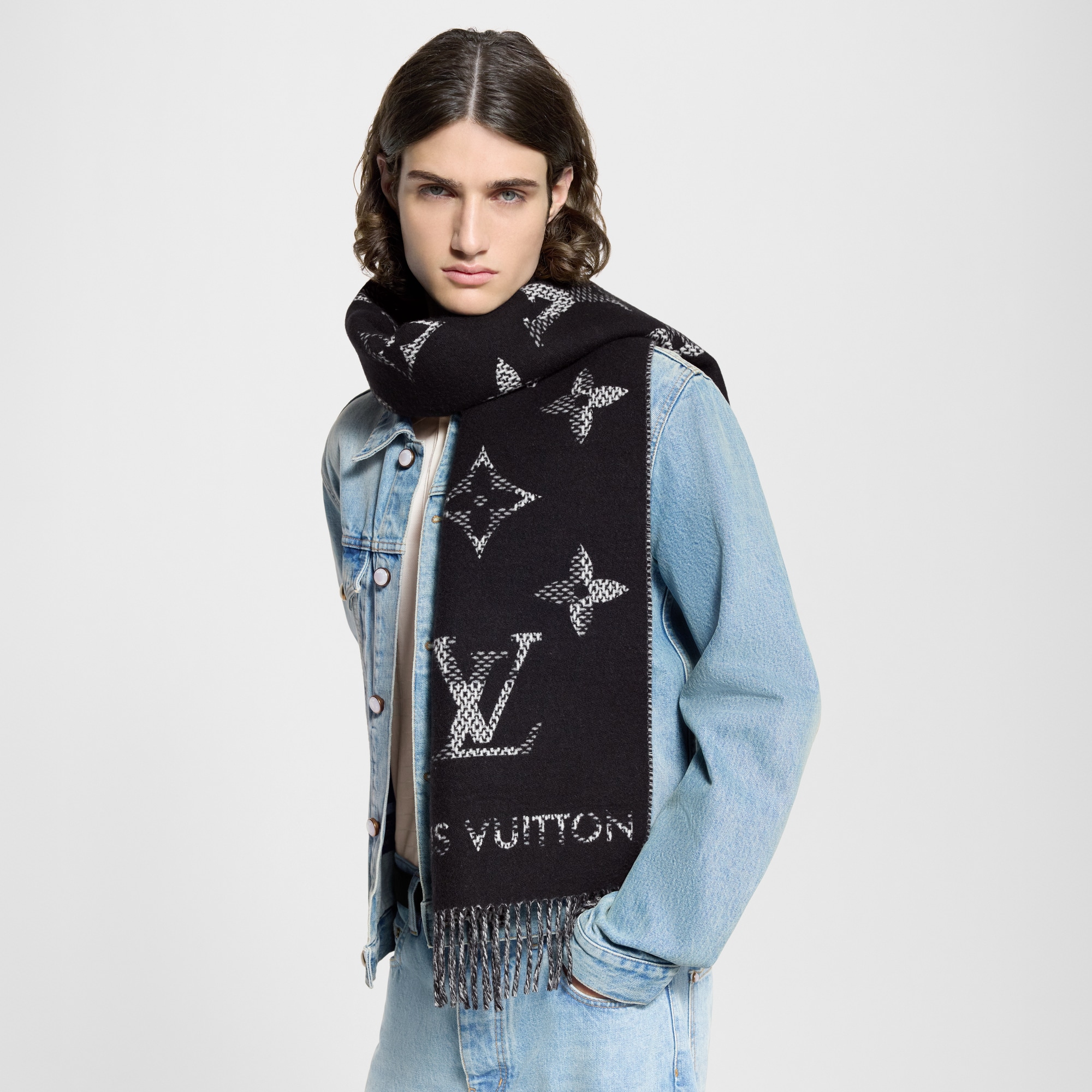 Men - Monogram Check Scarf S00 Men Accessories Scarves | LOUIS VUITTON (Product zoom)