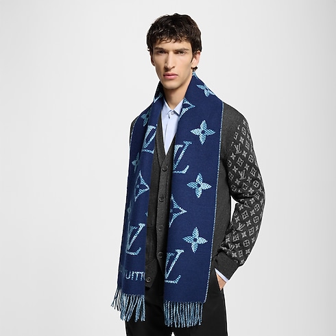 Men - Monogram Check Scarf S00 Men Accessories Scarves | LOUIS VUITTON (Product zoom)
