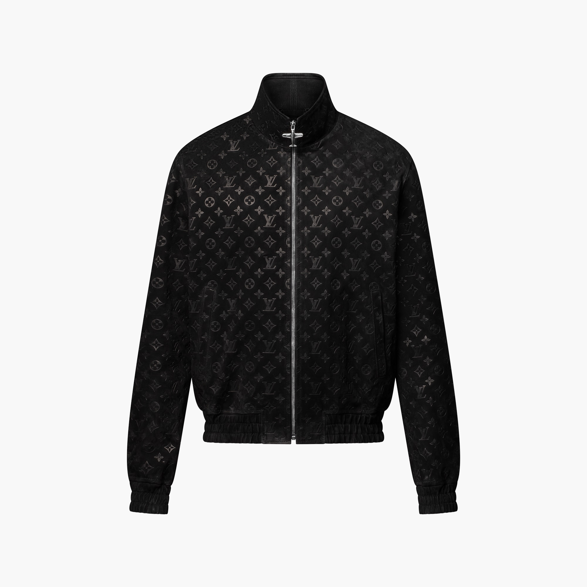 Monogram Debossed Suede Tracksuit Jacket