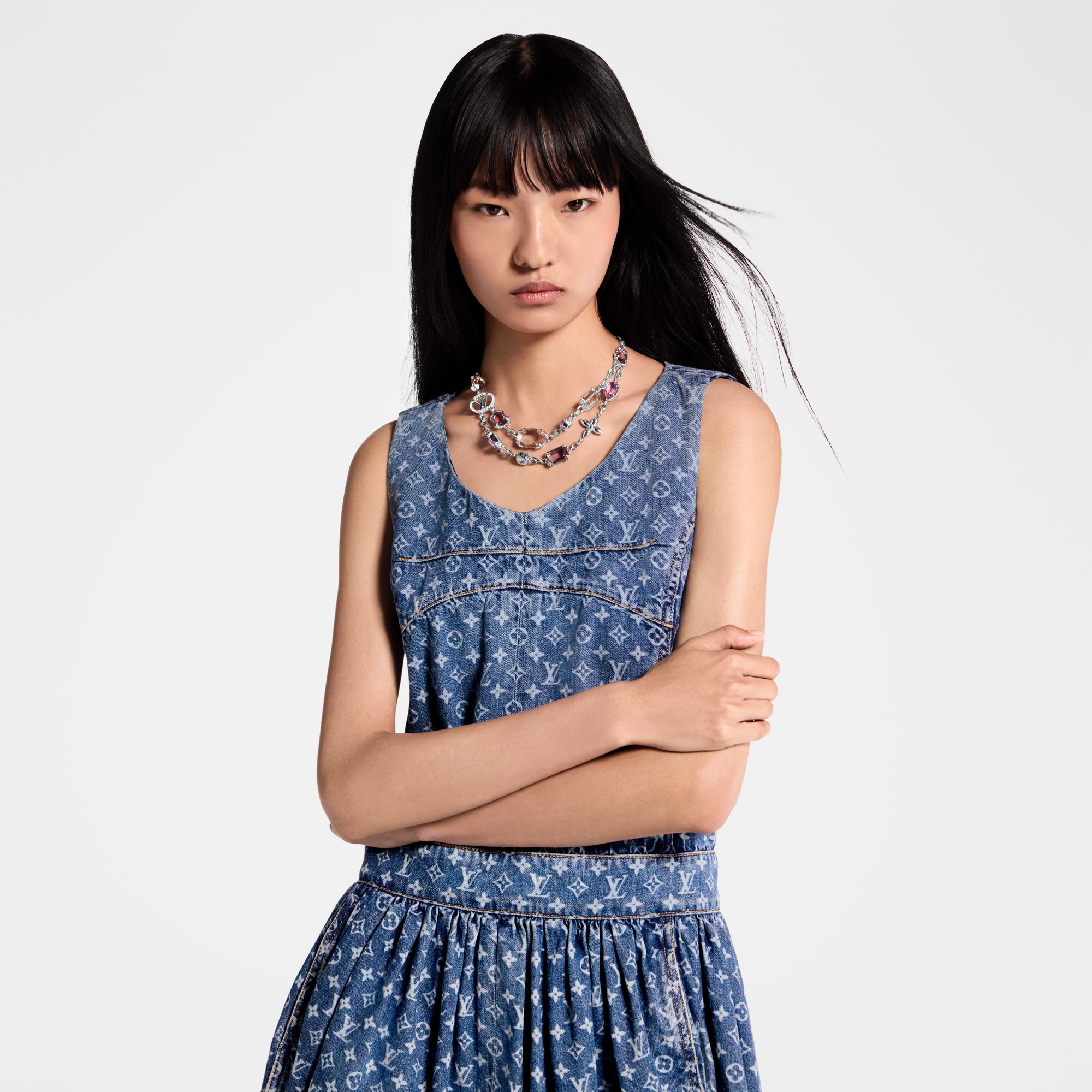 Women - Monogram Denim Dress  Women Ready-to-Wear Dresses | LOUIS VUITTON (Product zoom)