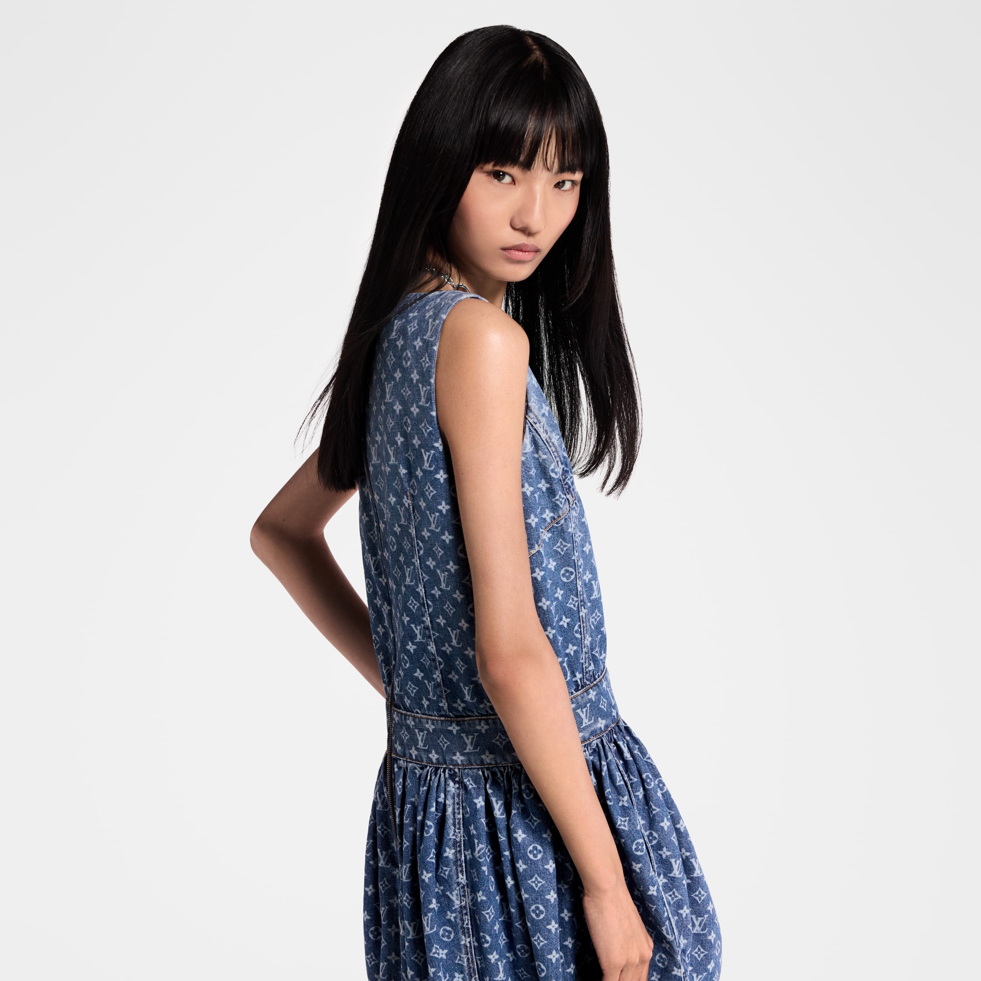 Women - Monogram Denim Dress  Women Ready-to-Wear Dresses | LOUIS VUITTON (Product zoom)
