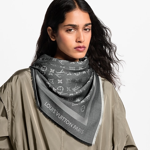 Women - Monogram Denim Shawl S00 Women Accessories Shawls | LOUIS VUITTON (Product zoom)