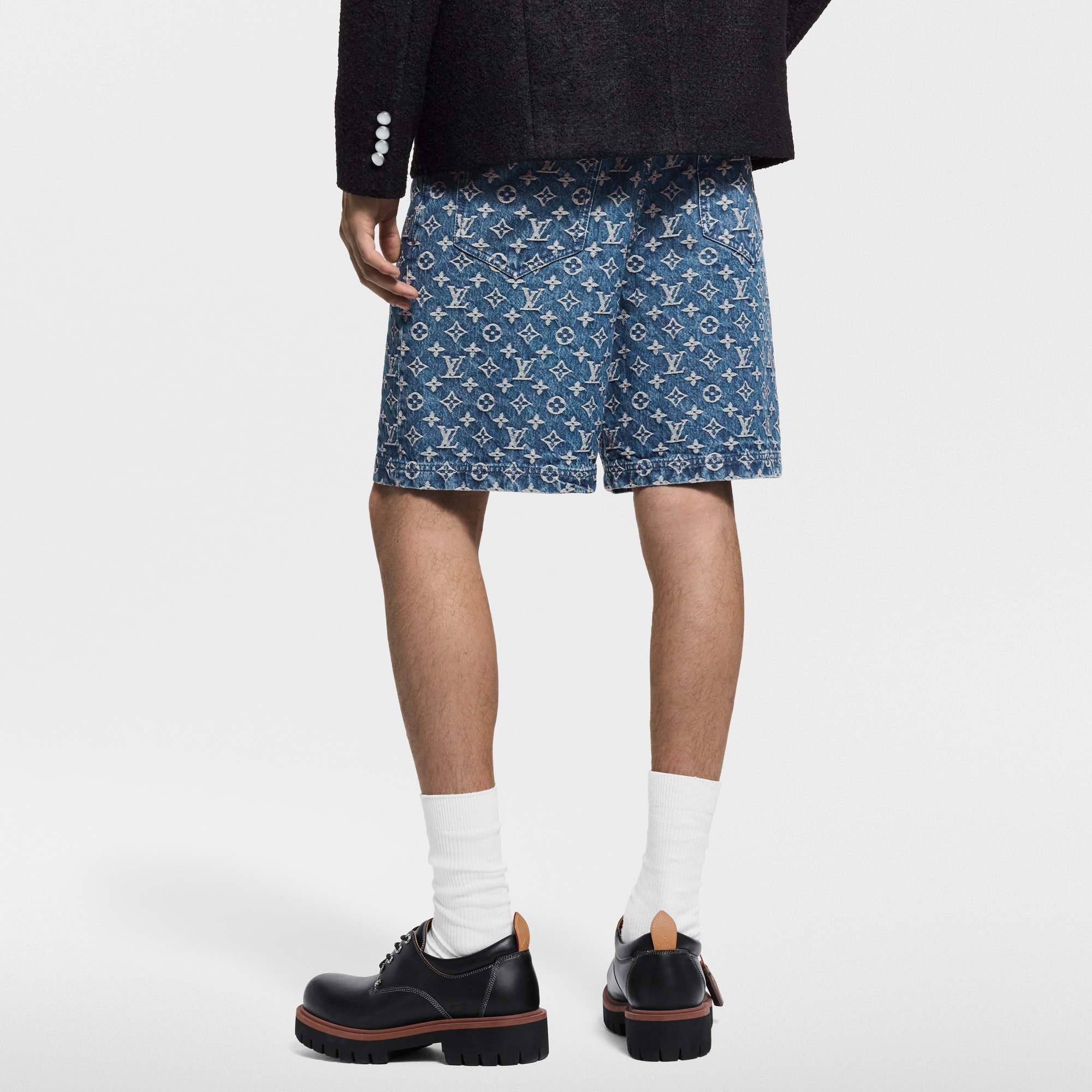 Men - Monogram Denim Shorts  Men Ready-to-Wear Denim Collection | LOUIS VUITTON (Product zoom)