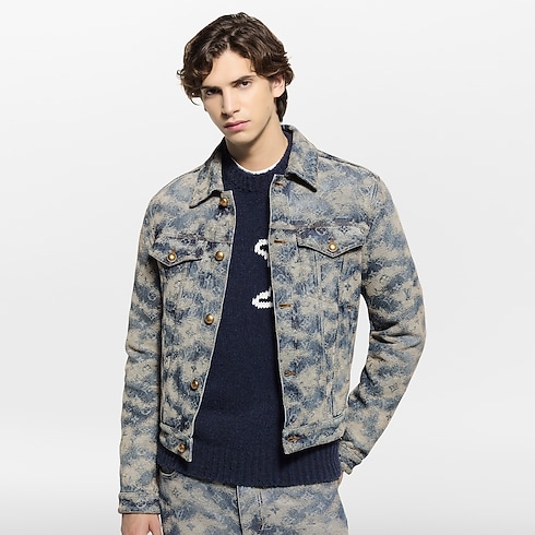 Men - Monogram Denim Trucker Jacket Men Ready-to-Wear Outerwear and Coats | LOUIS VUITTON (Product zoom)