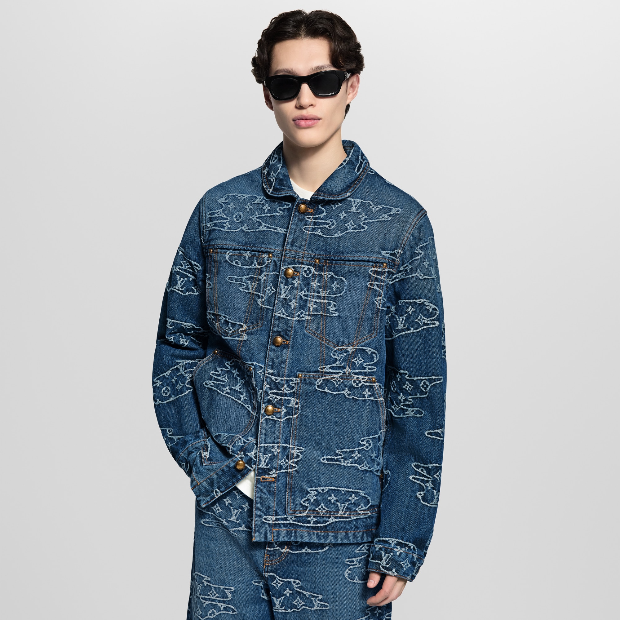 Men - Monogram Denim Workwear Blouson  Men Ready-to-Wear Outerwear and Coats | LOUIS VUITTON (Product zoom)