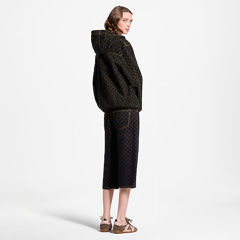 Women - Monogram Denim Zip-Up Jacket Women Ready-to-Wear Coats and Jackets | LOUIS VUITTON (Product zoom)