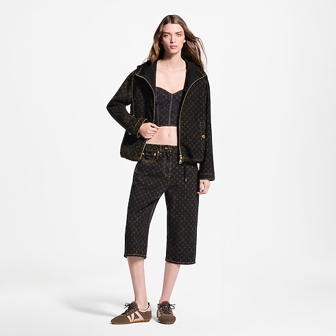 Women - Monogram Denim Zip-Up Jacket Women Ready-to-Wear Coats and Jackets | LOUIS VUITTON (Product zoom)