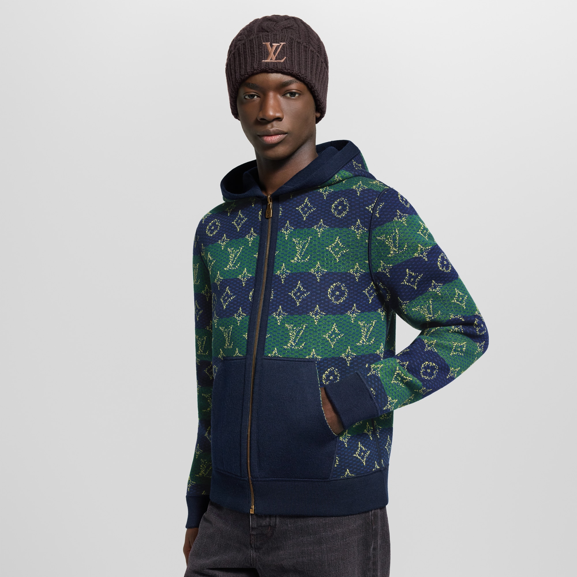Men - Monogram Double Face Reversible Hoodie  Men Ready-to-Wear All Ready-to-Wear | LOUIS VUITTON (Product zoom)