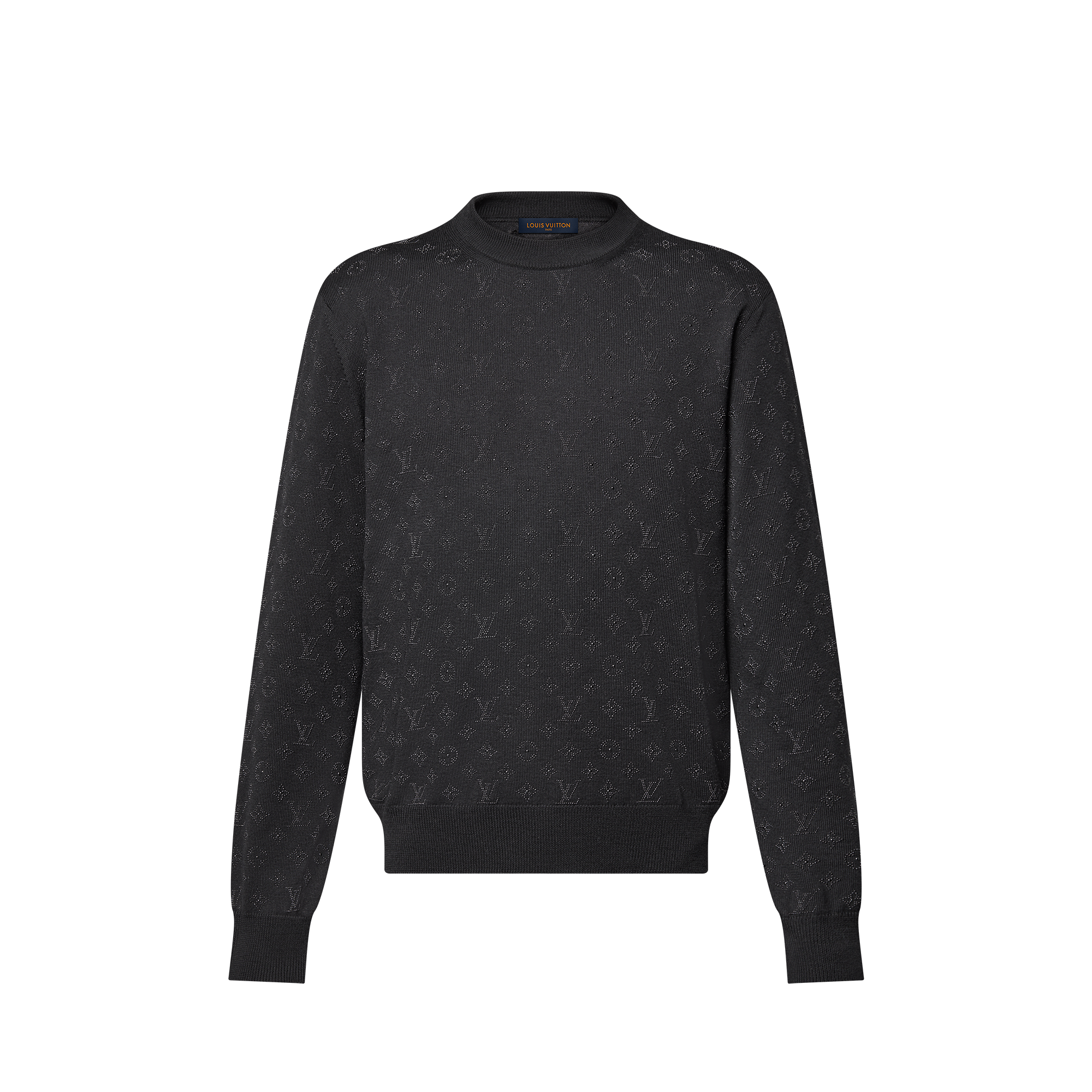Men - Monogram Embellished Wool Evening Crewneck  Men Ready-to-Wear All Ready-to-Wear | LOUIS VUITTON (Product zoom)