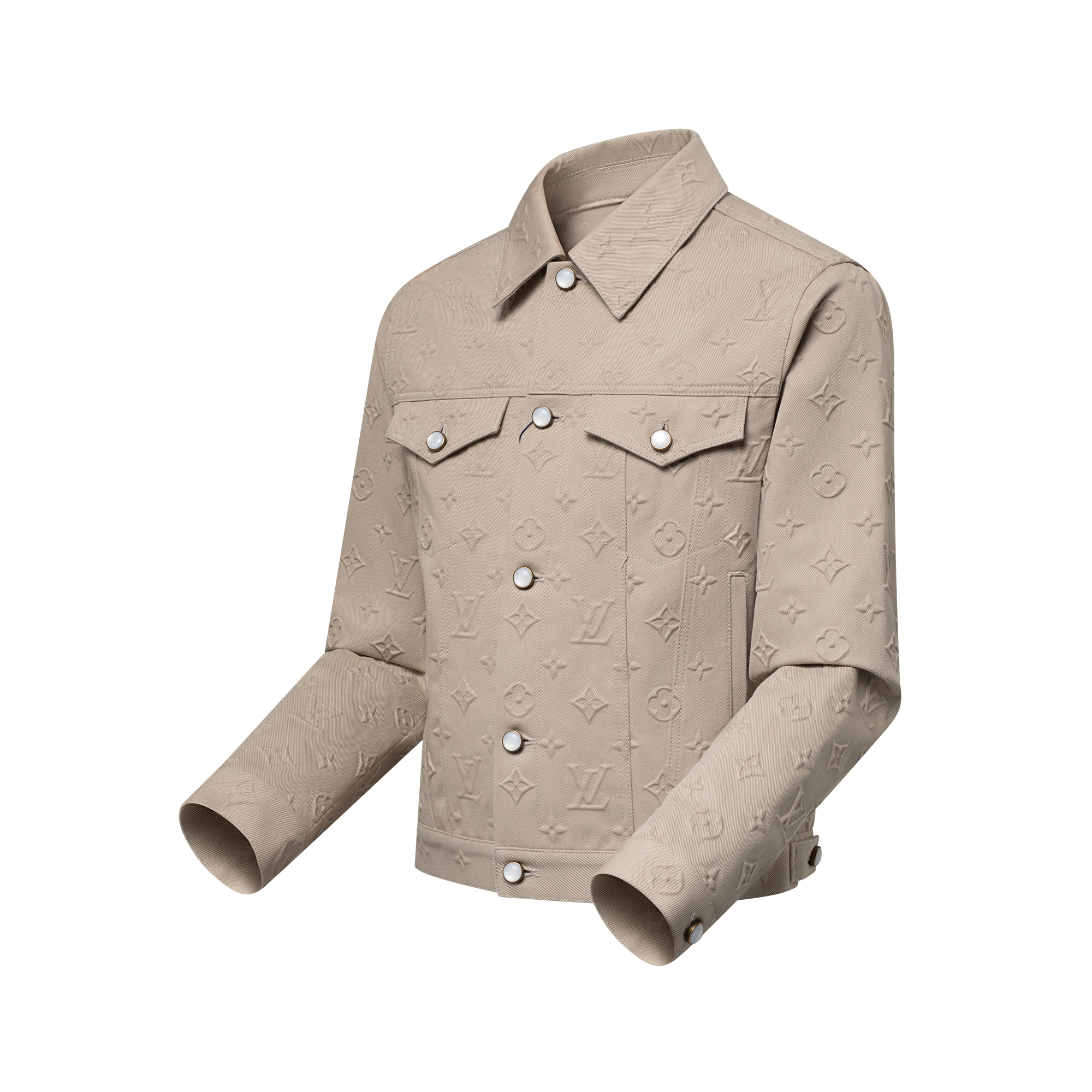 Men - Monogram Embossed Denim Jacket  Men Ready-to-Wear Outerwear and Coats | LOUIS VUITTON (Product zoom)