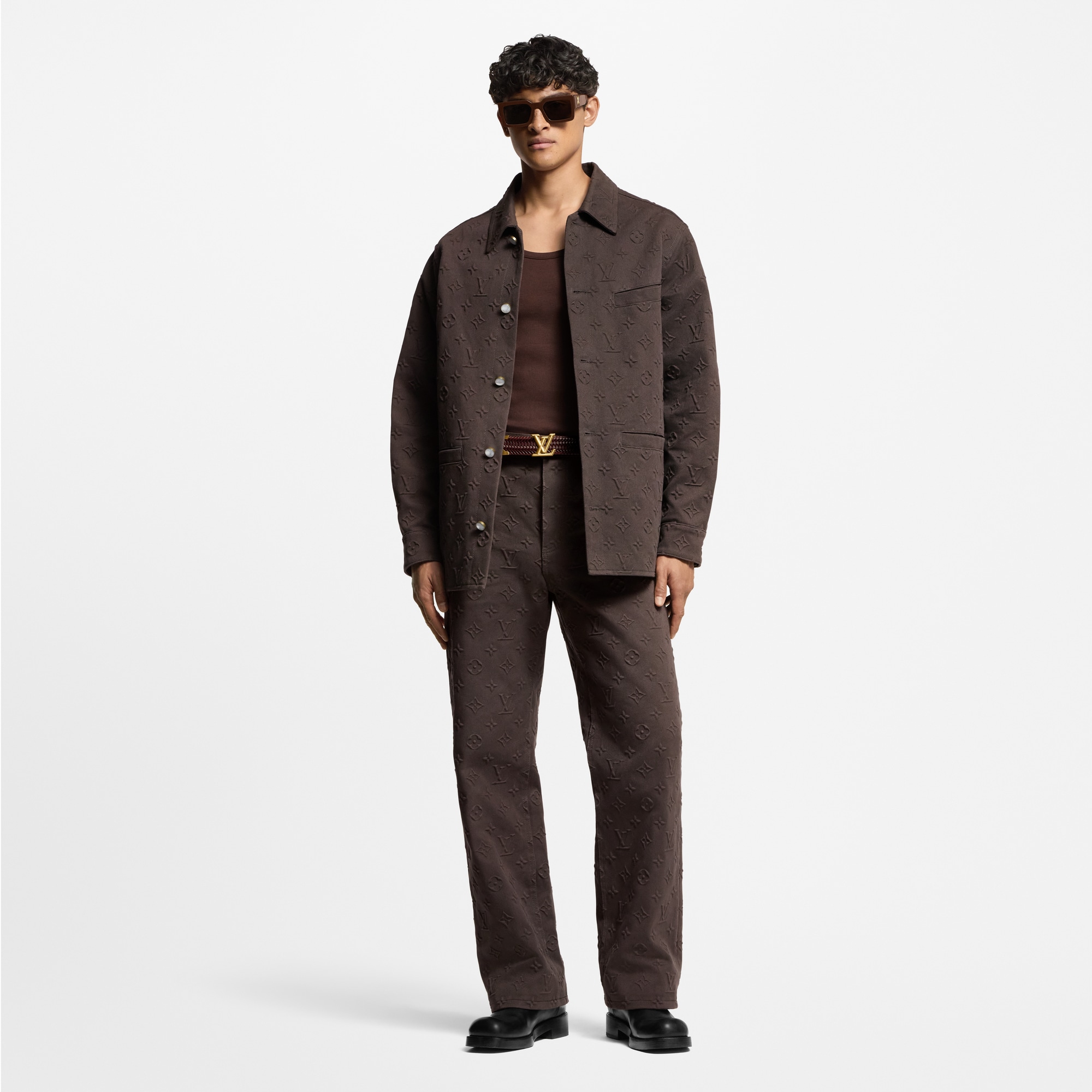 Men - Monogram Embossed Overshirt  Men Ready-to-Wear Outerwear and Coats | LOUIS VUITTON (Product zoom)