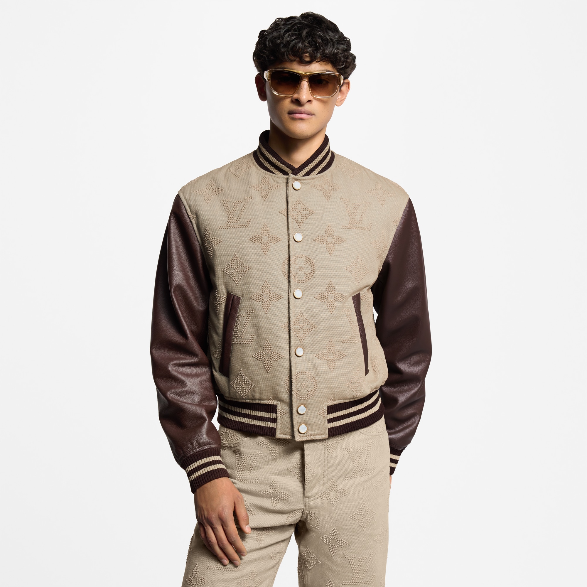 Men - Monogram Embroidered Varsity Blouson  Men Ready-to-Wear Outerwear and Coats | LOUIS VUITTON (Product zoom)