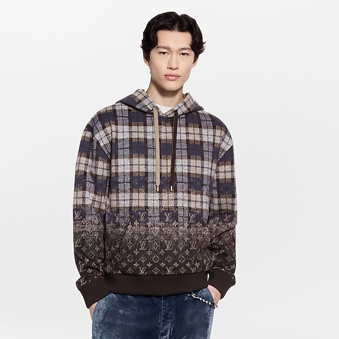 Men - Monogram Faded Plaid Hoodie Men Ready-to-Wear All Ready-to-Wear | LOUIS VUITTON (Product zoom)