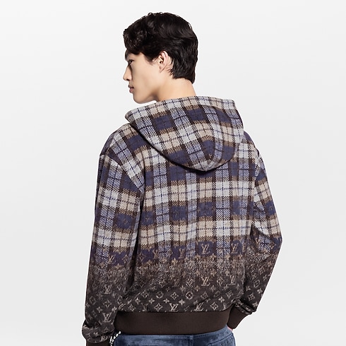 Men - Monogram Faded Plaid Hoodie Men Ready-to-Wear All Ready-to-Wear | LOUIS VUITTON (Product zoom)