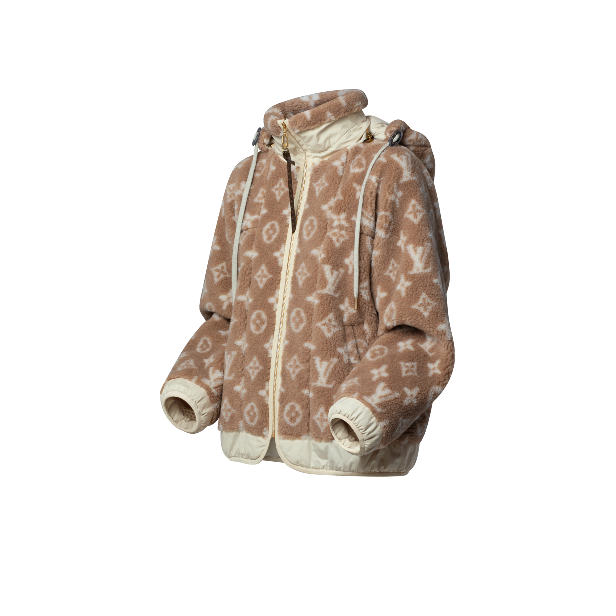 Women - Monogram Fleece Hooded Jacket  Women Ready-to-Wear Coats and Jackets | LOUIS VUITTON (Product zoom)