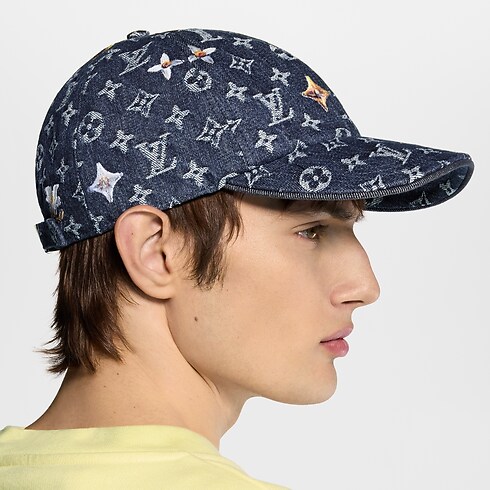 Men - Monogram Flower Denim Cap S00 Men Accessories Hats, Beanies and Gloves | LOUIS VUITTON (Product zoom)