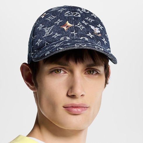 Men - Monogram Flower Denim Cap S00 Men Accessories Hats, Beanies and Gloves | LOUIS VUITTON (Product zoom)