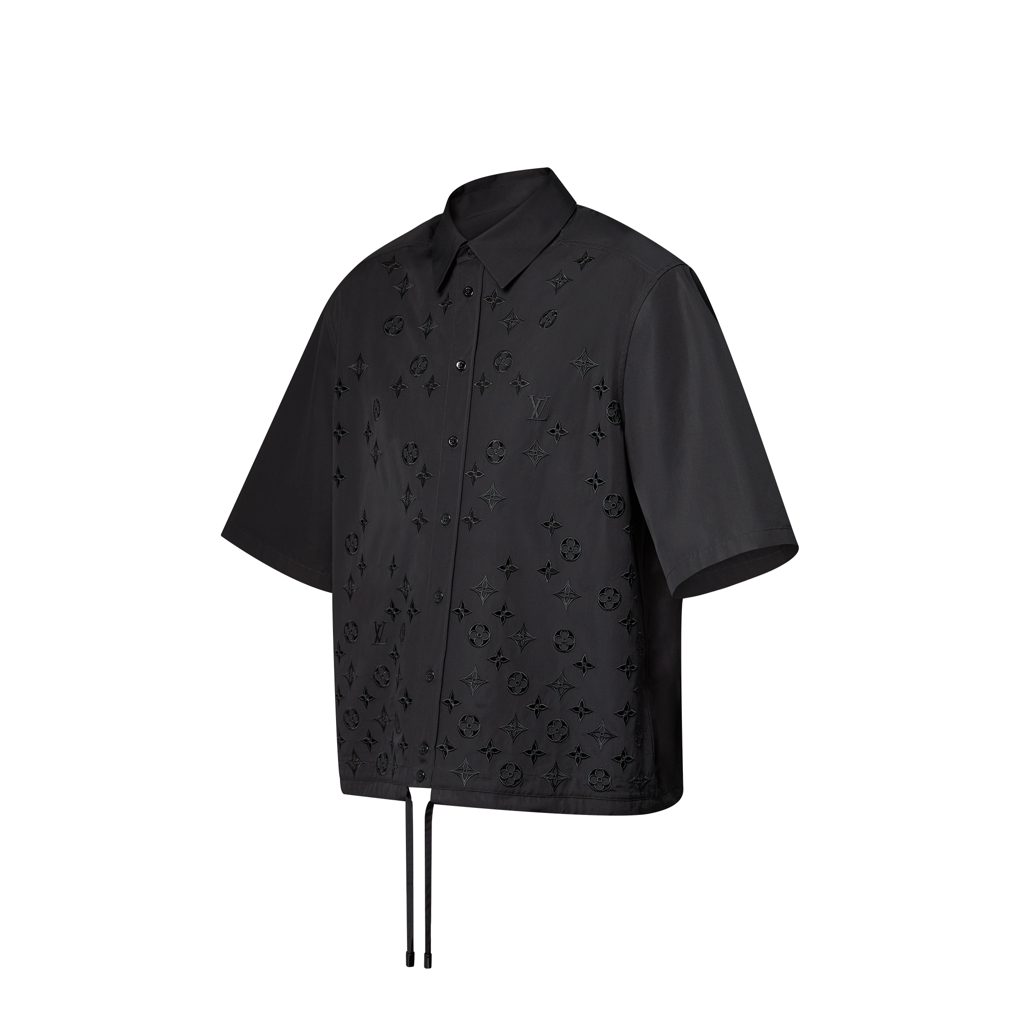 Men - Monogram Flowers Embroidered Short-Sleeved Shirt  Men Ready-to-Wear Shirts | LOUIS VUITTON (Product zoom)