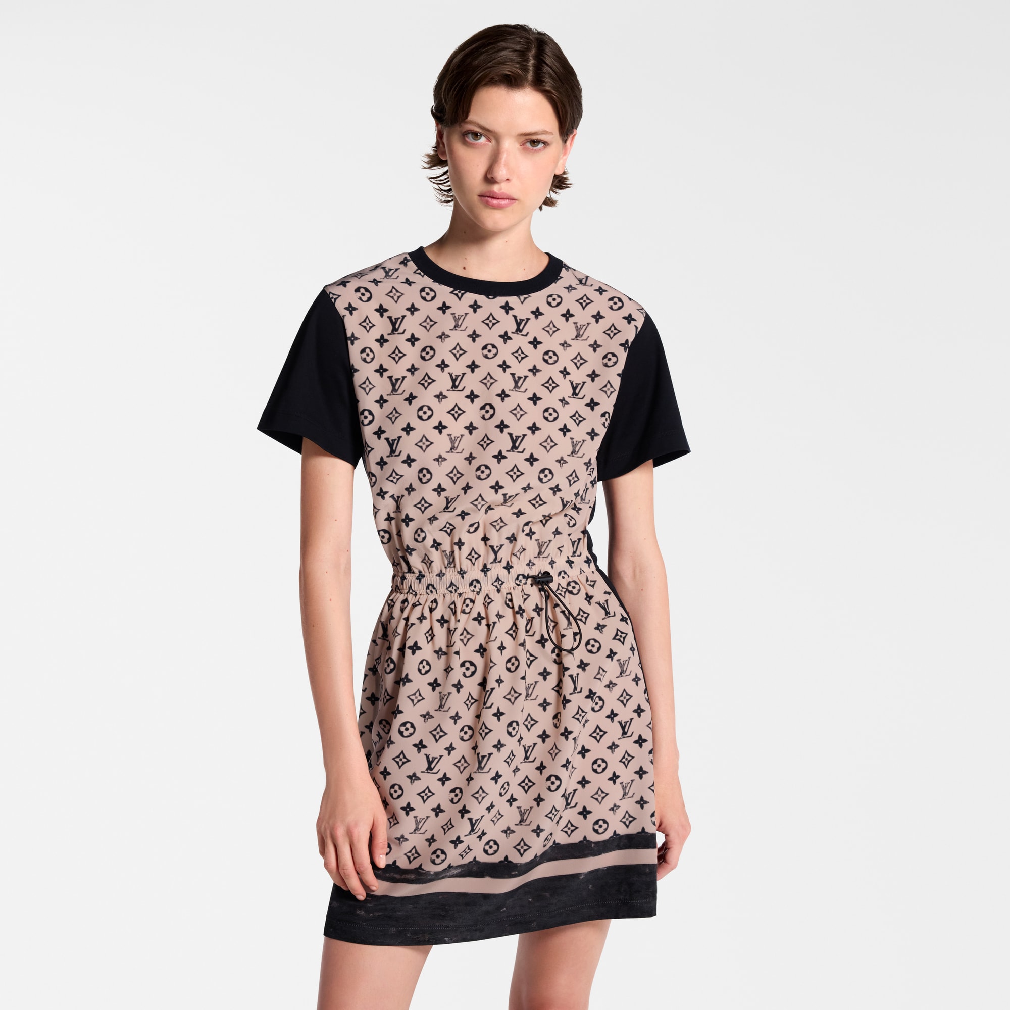 Women - Monogram Front Drawstring Dress  Women Ready-to-Wear Dresses | LOUIS VUITTON (Product zoom)